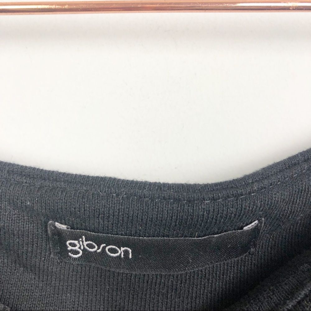 GIBSON | Off the Shoulder Black Sweatshirt Bell Sleeves XL - Picture 5 of 8